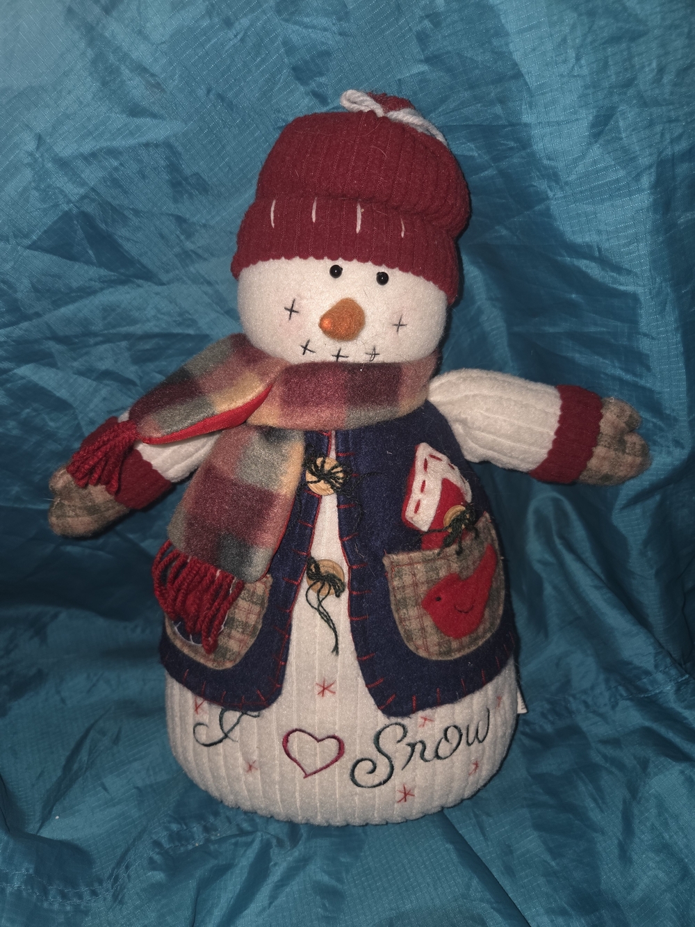 Weighted Holiday Snowman Plush Decor